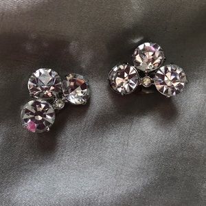 Vintage Rhinestone Clip On Earrings